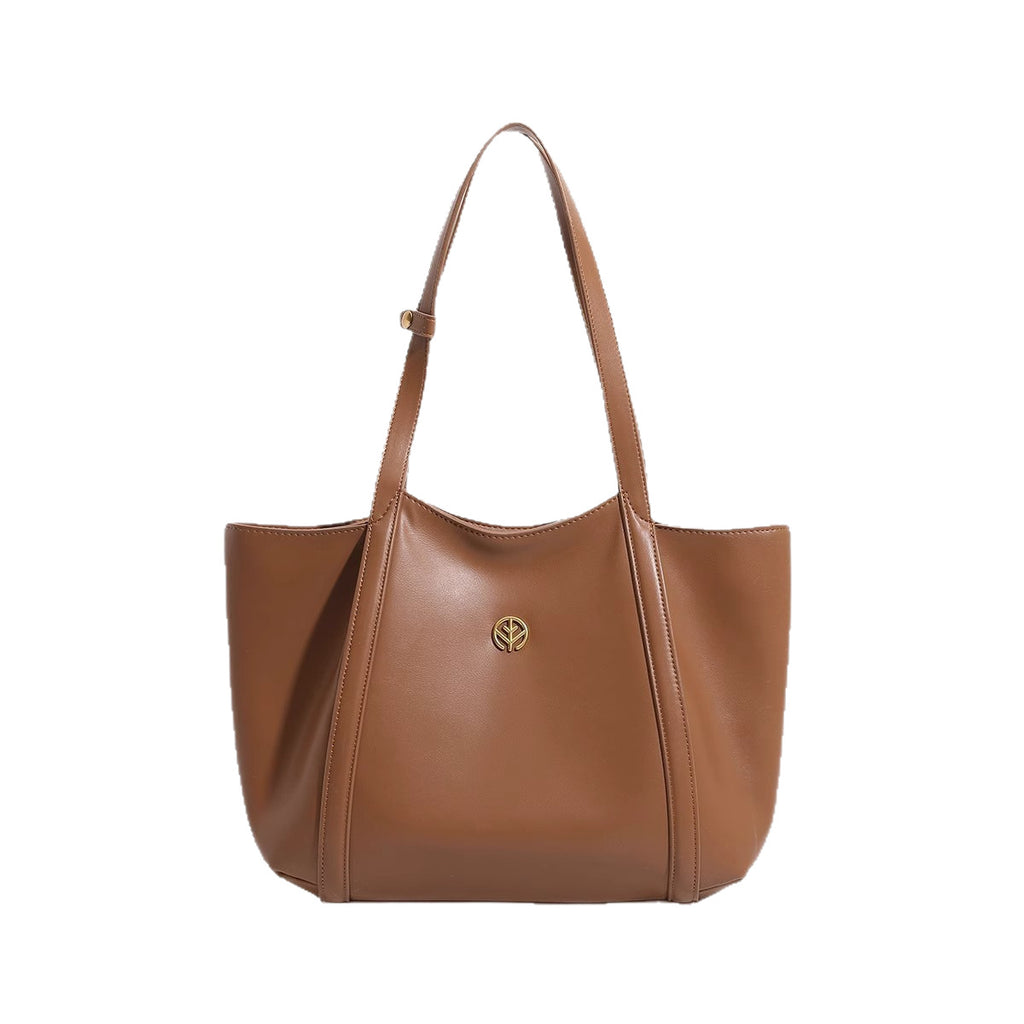 High-end 2025 new niche handbag vegetable tanned leather tote bag large capacity commuting high-end single shoulder computer